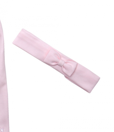 Emile et Rose Baby Girls Pink Romper with Matching Hairband #4