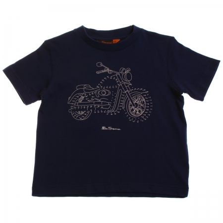 Ben Sherman boys biker t shirt in navy
