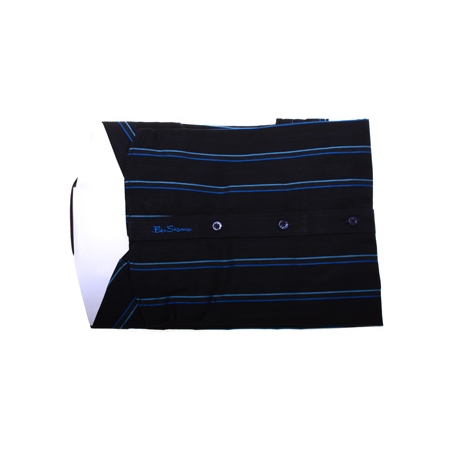 Ben Sherman boys black shirt with blue stripes #2