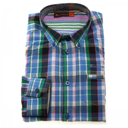 Ben Sherman Boys Shirt In Multi Colour Checked