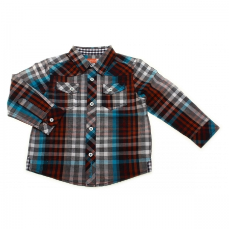Ben Sherman Baby Boys Red Grey Gingham Shirt