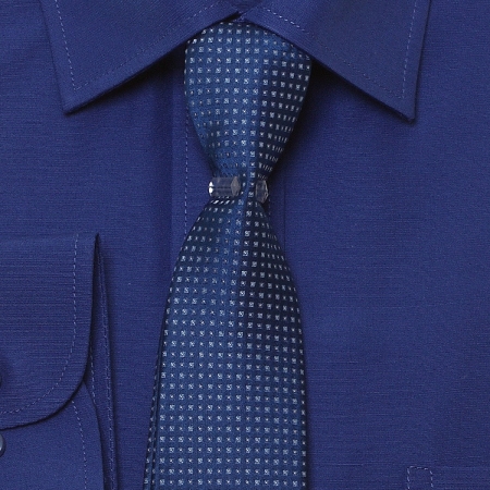 Boys Royal Blue Shirt And Tie Set In High Quality Fabric #2