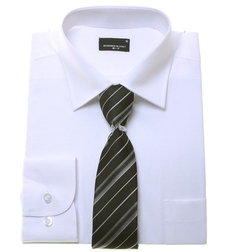 High Quality Boys White Shirt And Tie Set