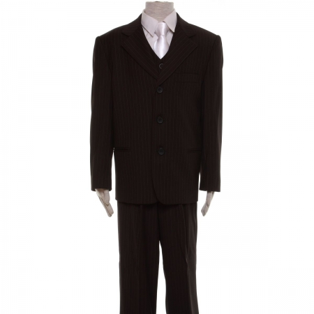 Premium quality boys black pinstripe suit