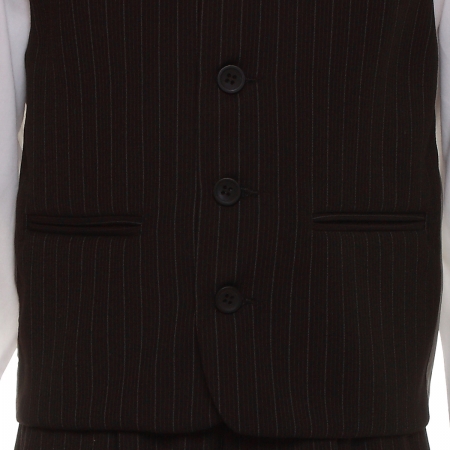 Premium quality boys black pinstripe suit #3