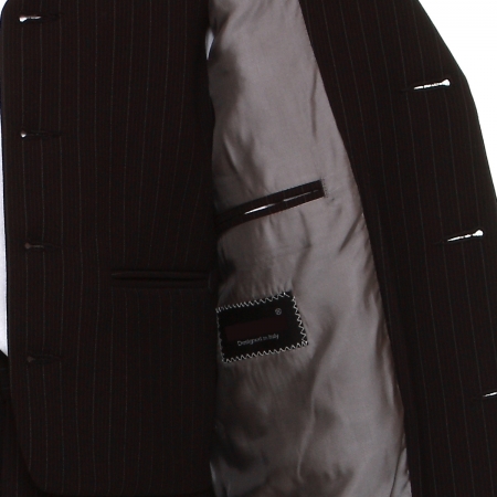 Premium quality boys black pinstripe suit #5