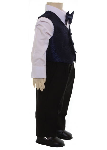 Boys 4 Piece Navy Waistcoat Set 6m To 8yrs #2
