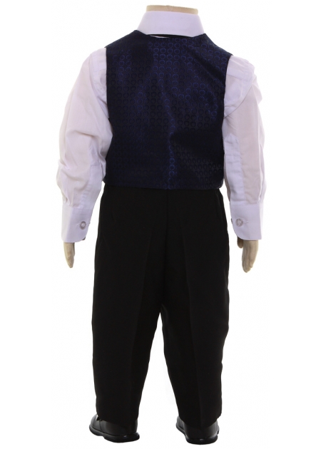 Boys 4 Piece Navy Waistcoat Set 6m To 8yrs #3