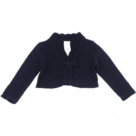 Girandola Baby Girls 100% Cotton Navy Bolero