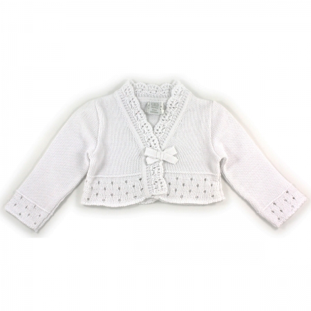 Girandola Baby Girls 100% Cotton White Bolero