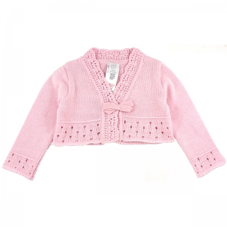 Girandola Baby Girls 100% Cotton Pink Bolero