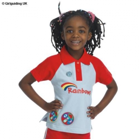 Rainbow Polo Shirt In White And Red