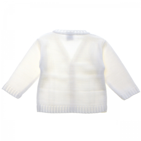 Baby Boys White Cardigan Cable Twist Pattern #2