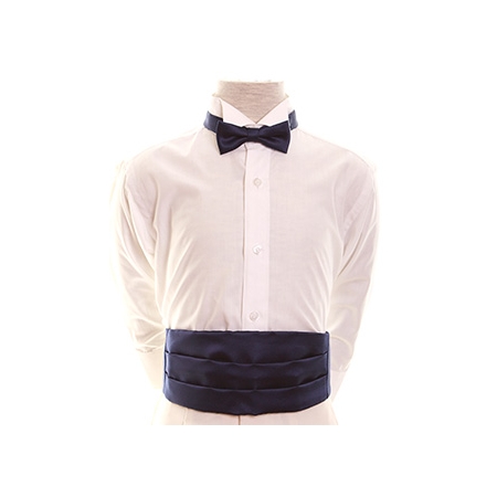 Boys Navy Cummerbund And Navy Bow Tie