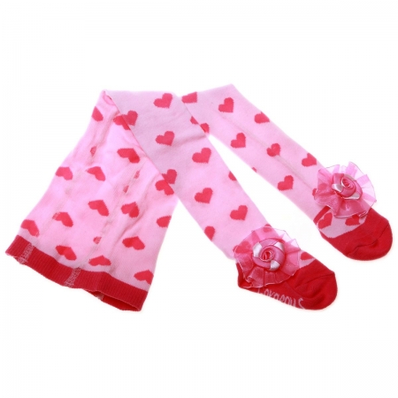 Baby Girls Pink Tights With Pink Bow