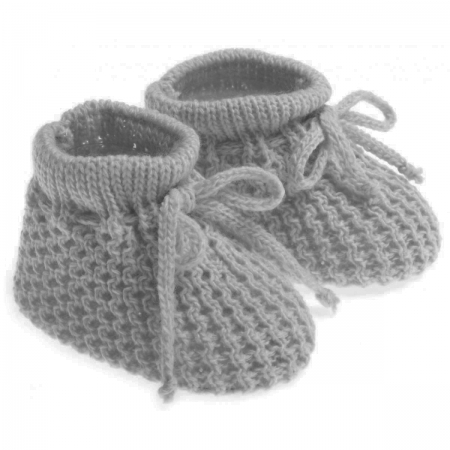 Newborn baby soft knitted booties in grey