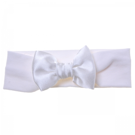 Hair band with bow in white for baby and bigger girls