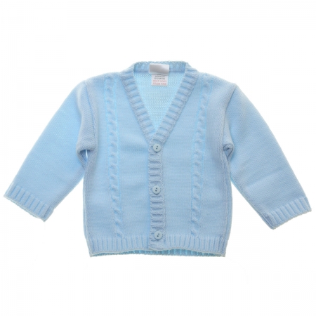 Cable Twist Pattern Baby Boys Baby Blue Cardigan