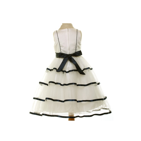 Special Occasions Girls Dress In Ivory And Navy #2