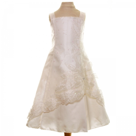 Girls Ivory Dress With Ivory Bolero #2