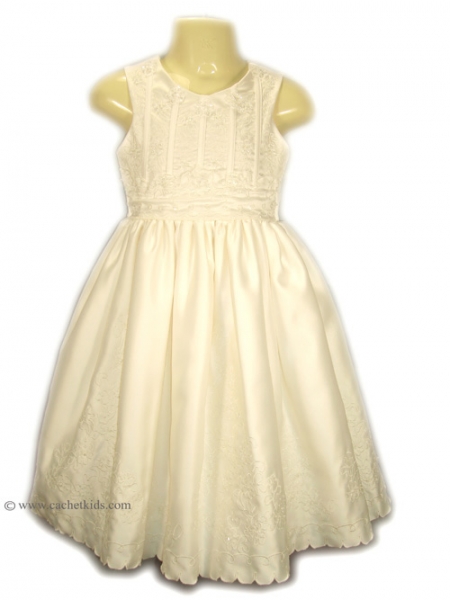 SALE Special occasions ivory dress with flowers and sequins