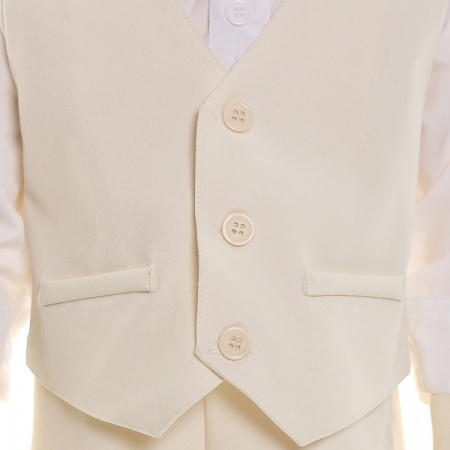 Baby Boys Wedding Or Christening Outfit Cream Ivory Suit Black Bowtie #4