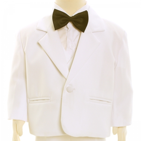 Baby boys pale ivory suit set 5 piece #2
