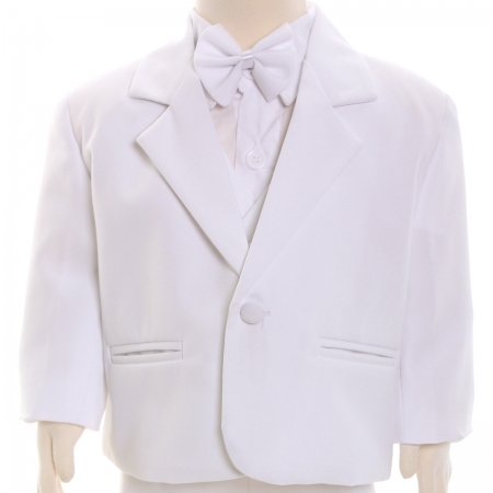 Baby Boys White Suit Set Christening Or Wedding Outfit #2