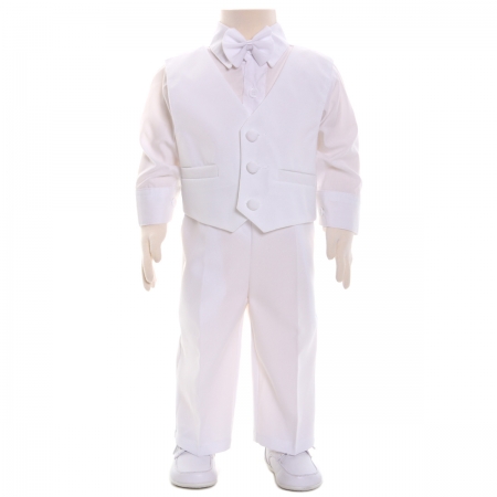 Baby Boys White Suit Set Christening Or Wedding Outfit #3