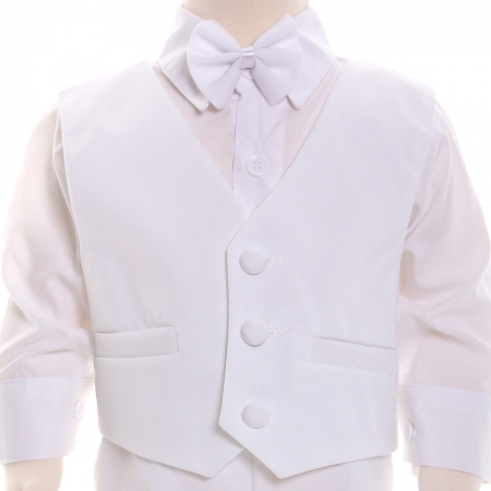 Baby Boys White Suit Set Christening Or Wedding Outfit #4