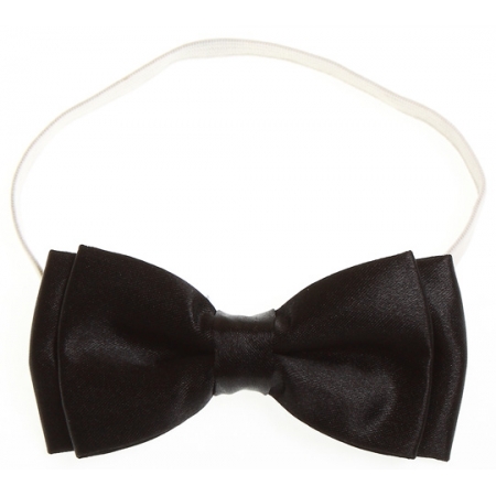 Boys double bow black bow tie