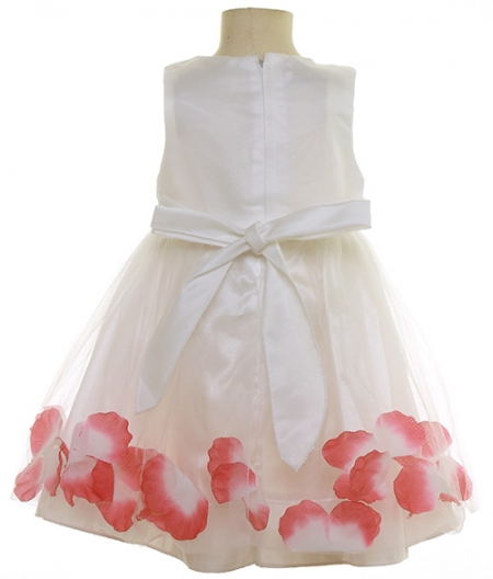 Baby Girls Flower Petals Ivory Dress #2