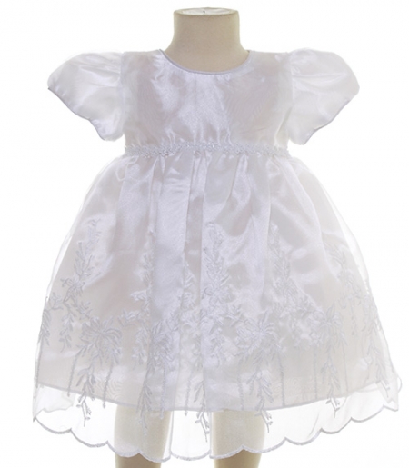 Fur Cape White or Ivory Christening Dress With Bonnet #3