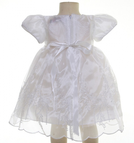Fur Cape White or Ivory Christening Dress With Bonnet #4