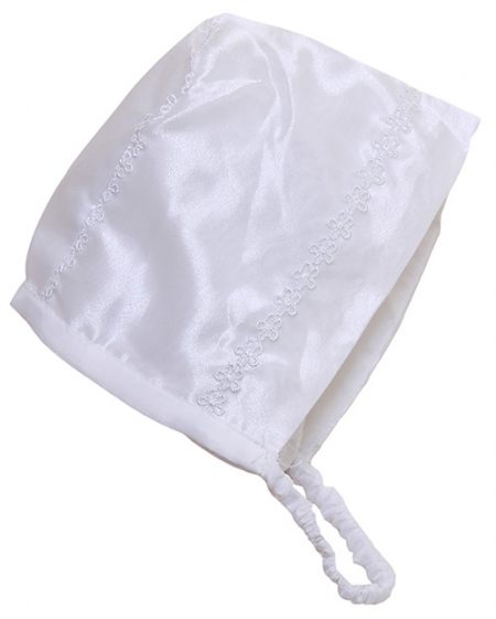 Fur Cape White or Ivory Christening Dress With Bonnet #5