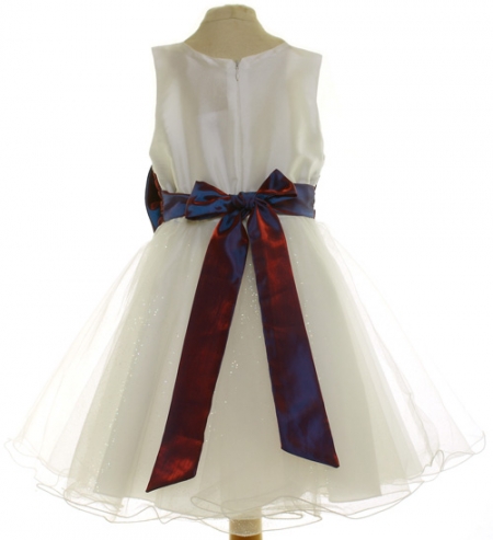 Ivory Dress With Purple Bow For Special Occasions #3