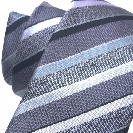 Boys Fashion Tie In Grey Pale Blue Stripes For 3 To 15 Years #2
