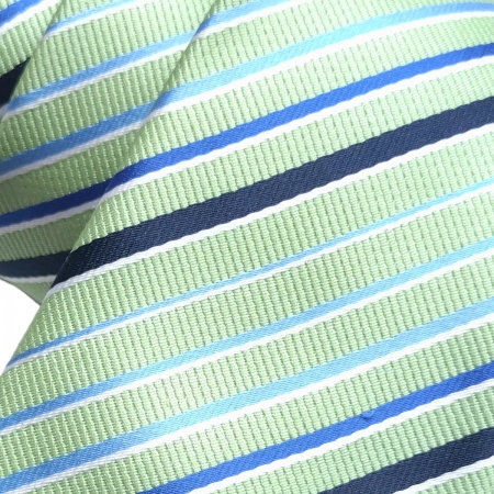 Boys Fashion Tie In Green Diagonal Stripes For 4 To 7 Years #2