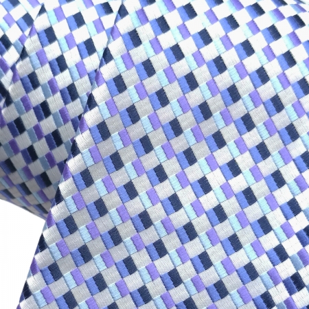 Boys Fashion Tie In Purple Blue Black Squares For 4 To 7 Years #2