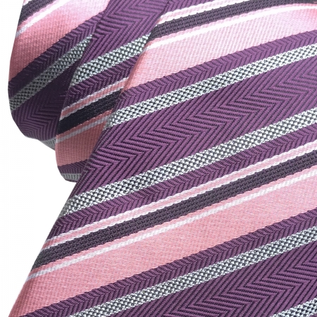 Boys Fashion Tie In Purple Pink Stripes For 4 To 7 Years #2