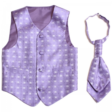 Boys wedding lilac waistcoat and cravat set