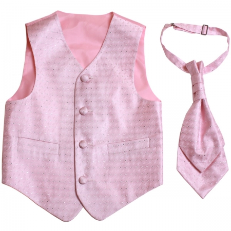 Boys classic pink waistcoat and cravat set