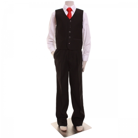 Boys black five piece suit set #2