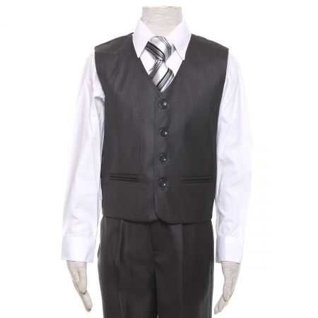 Very Smart Boys Five Piece Grey Suit Set #4