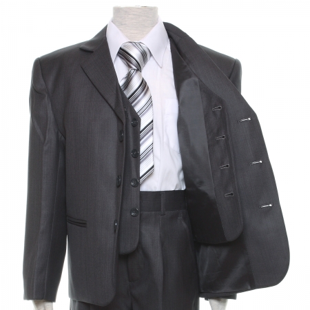 Very Smart Boys Five Piece Grey Suit Set #5