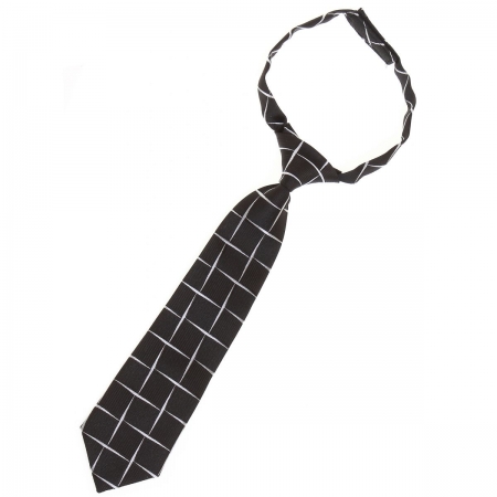 2 To 6 yrs Baby and toddler tie pre tied in black white checks