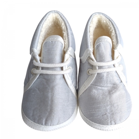 Little Darlings Boys Blue Christening Shoes 100% silk #2