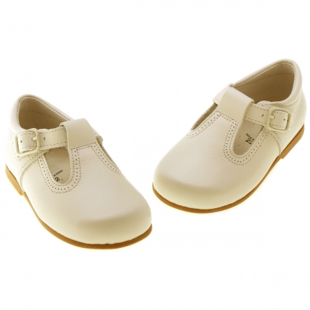 Hand made Spanish baby ivory shoes unisex #2