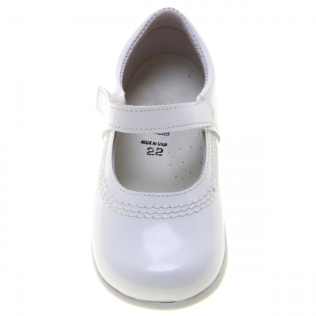 Spanish Girls White Leather Shoes For First Walker #4
