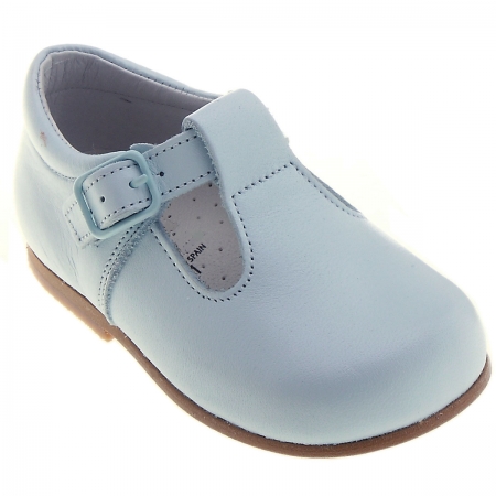 Spanish Baby Blue Leather Shoes For First Walker